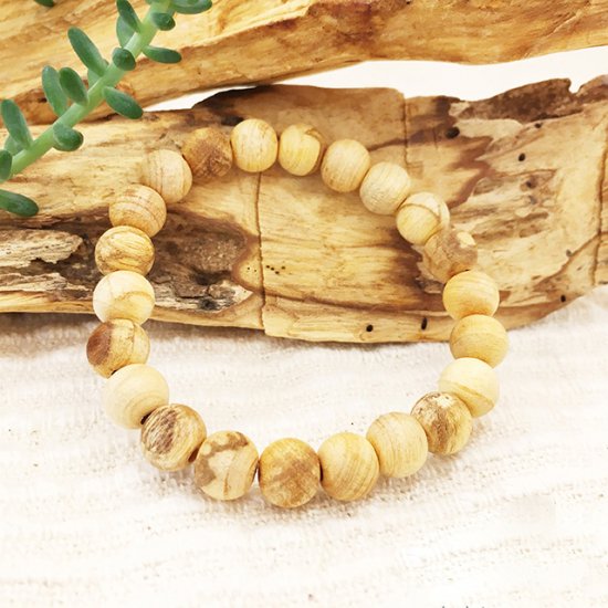 聖なる香木・パロサント ブレスレット(8mm玉/内径15.5cm)